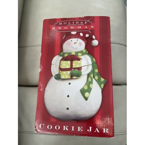 Certified International Holiday Snowman Cookie Jar - BRAND NEW IN BOX - Ceramic